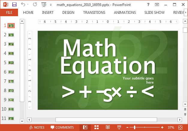 Insert a math equation into a powerpoint for mac